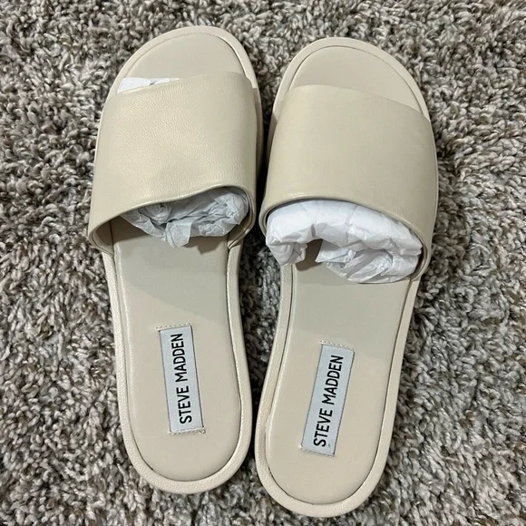Steve Madden Shoes Kaya White Leather Steve Madden Sandals